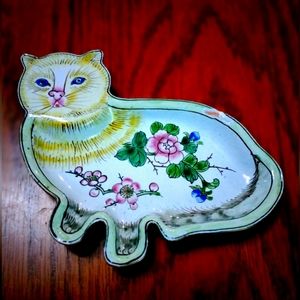 Vintage cat trinket tray